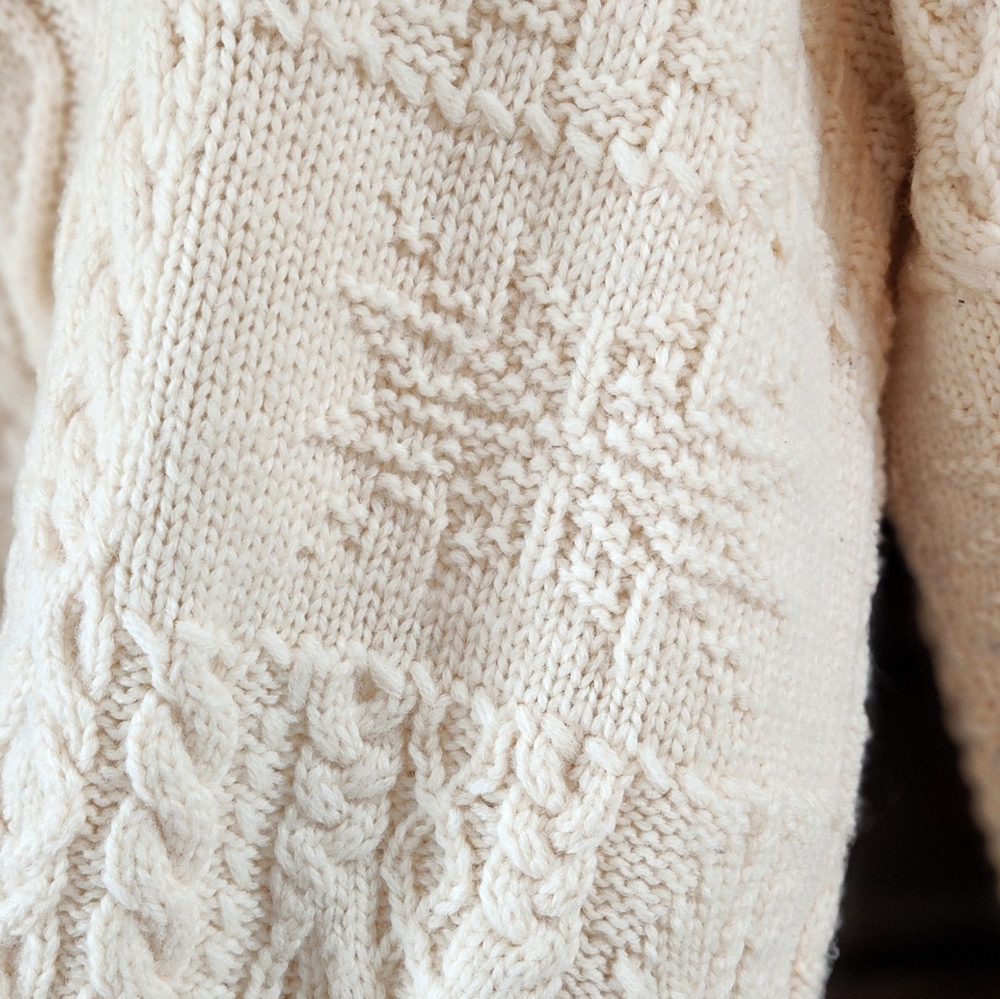 Lauren Ralph Lauren Cream Cable Knit Button-Up Sweater - Picture 5 of 10